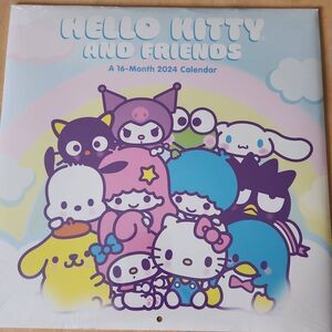 Hello Kitty and friends 16 month wall calendar 2024
